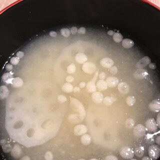 レンコン味噌汁